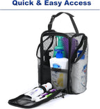 Cosmos Mesh Shower Caddy Toiletry Organizer Hanging Shower Tote Bag, Quick Dry Shower Organizer Portable Bath Bag with Durable Zippers & Side Pockets for Travel, Gym, Swimming, Beach and Camp