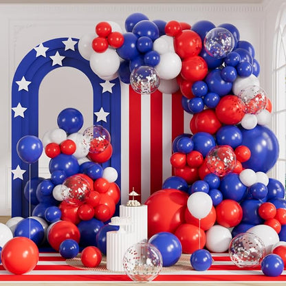 RainbowQ 165 Pcs Red White and Blue Balloons Arch Kit Different Sizes | 4th of by RainbowQParty