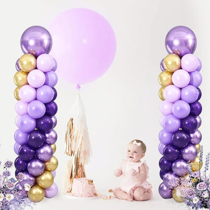 Purple and Gold Balloon Column Stand Kit Set of 2 - Image 7