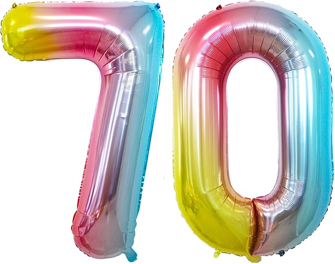 Number 70 Balloons for 70th Birthday Party Decorations, 42 Inch Jumbo Foil by GOER