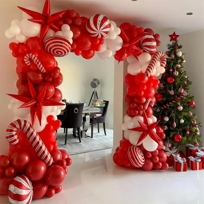 130pcs 18 12 10 5 Inch Red and White Balloons Garland Arch Kit | Different - Image 7