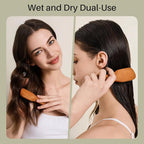 RHOS Mini Hair Brush for Women,Men and Kids-Travel Size Hair Brush for Purse,Pocket,backpack-Small Cushion Paddle Brush with Soft Bristles-Mini Detangler Brush for All Hair Types(1 Pack-Beech)