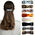 Hair Clips for Women,3.5 Inch Acetate Medium 2pcs Hair Claw Clips for Women Thin Thick Curly Hair,Strong Hold No Slip Grip,French Classic Multicolor （Blue Marble）