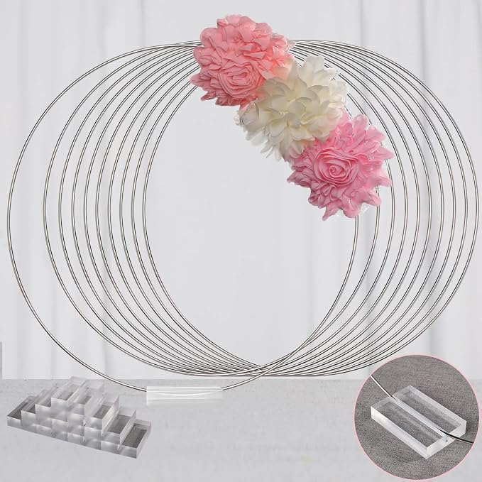 YALLOVE 10 PCS 14 Inch Floral Hoop Table Centerpiece, Flower NOT Included | by YALLOVEPARTYSUPPLIES