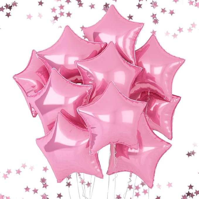 Pink Star Balloons, 18 Inches Star Foil Balloons by FEYG