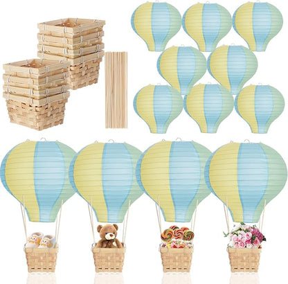 Meooeck 8 Sets Hot Air Balloon Tables Centerpieces, 11.8'' Paper Lantern Party by Meooeck