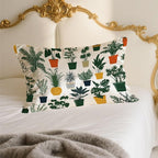 Indoor Plant 1 Pack Satin Pillowcase for Hair and Skin Green Houseplant Imitation Silk Pillowcase with Hidden Zipper Soft Breathable Pillow Cover Standard Size for Bedroom Sofa 20”x26”