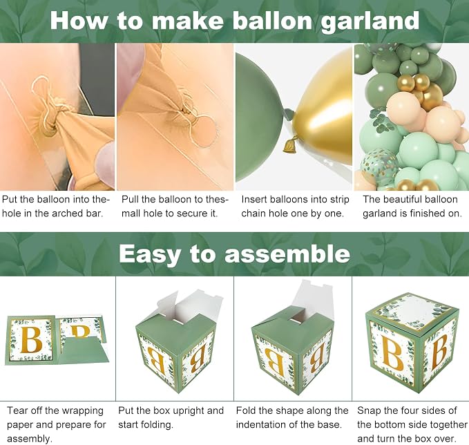 Amandir 145Pcs Sage Green Balloon Garland Kit Baby Shower Decorations | Olive - Image 5