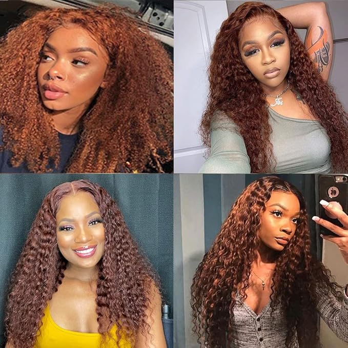 30 32 34 Inch Light Brown Bundles Color #30 Water Wave Bundles Light Brown Wet and Wavy Bundle Niegmeag #30 Brown Human Hair Bundle