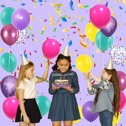 Purple Pink Blue Confetti Balloon, Birthday Balloons Party Decorations- 12in - Image 6