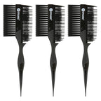 Professional 3 Pieces Hair Dye Brush Comb Set – Dual-Sided Hair Coloring Applicator for Salon Stylists – Tint Brush & Comb for Balayage, Highlights, and Root Touch-Up (Black)