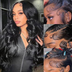 28 Inch Body Wave Lace Front Wigs Human Hair 13X6 HD Lace Front Wigs Human Hair 200% Density Glueless Wig Pre Plucked Lace Front Wigs for Women Natural Color