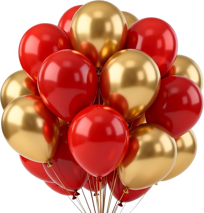 Red and Gold Balloons, Thick & Durable, by LuhcXbs