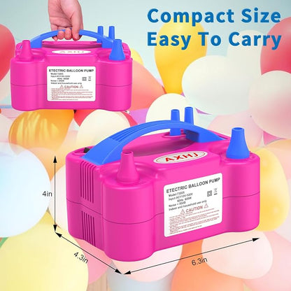 AXHJ Electric Balloon Pump, Portable Electric Air Balloon Pump Dual Nozzle Air - Image 3