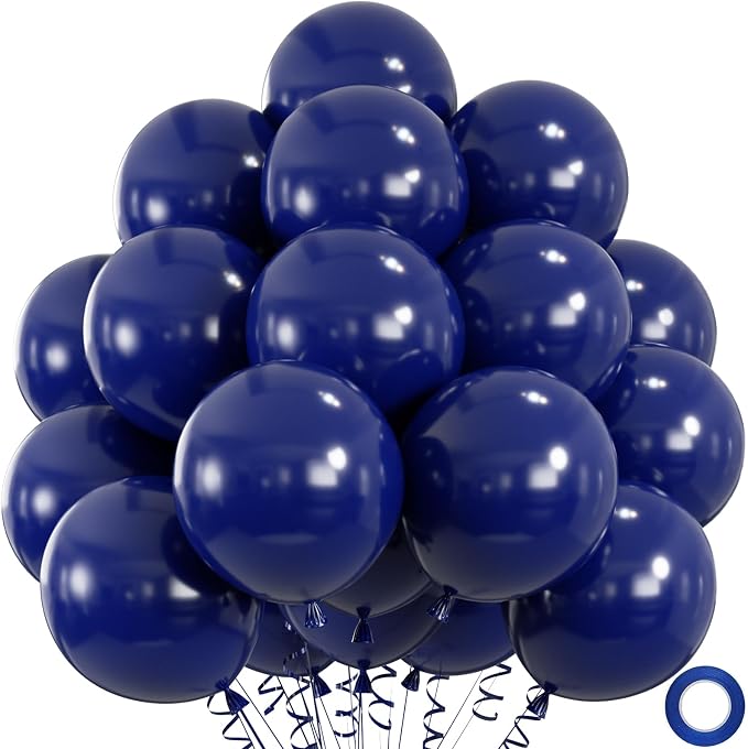 50pcs Navy Blue Latex Party Balloons, 12 inch Round Helium Navy Balloons by Colorfullifefromnowon