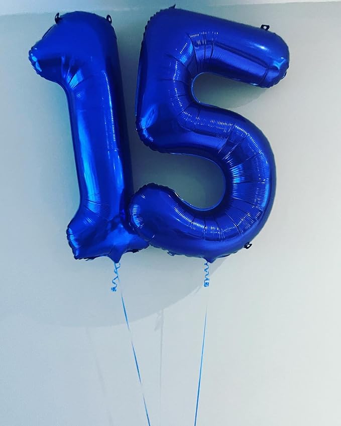 40 Inch Navy Blue 15 Number Balloons Giant Jumbo Huge 15 or 51 Foil Mylar - Image 3