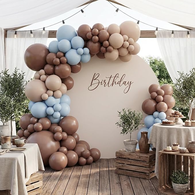 RUBFAC 135pcs Brown Balloons, Boho Coffee Latex Balloon Different Sizes 18 12 - Image 5