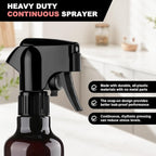 Plastic Spray Bottles 12oz Mist Continuous Spraying Bottle Heavy Duty Empty Water Spray Bottles for Hair, Cleaning Solutions, Plants，Essential Oils 1 Pack (Brown-1pcs)
