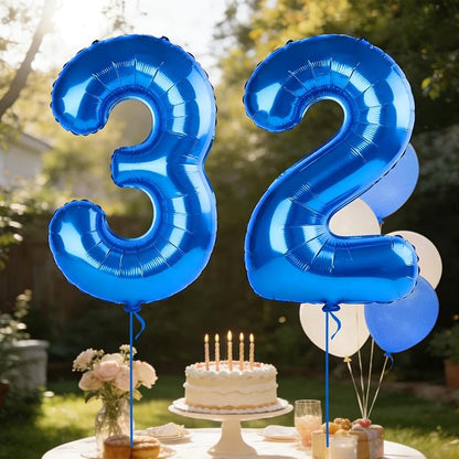 40 Inch Number 32 Balloons for 32nd Birthday Party Decorations, 0-100 Dark Blue - Image 3