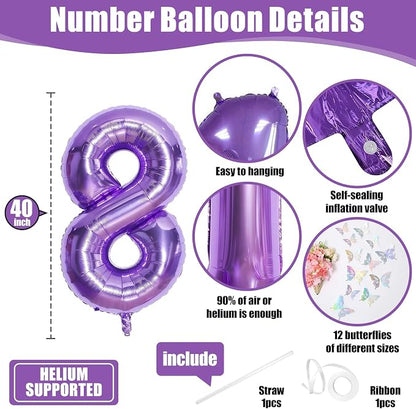 40 Inch Purple Number 8 Balloon - Image 2