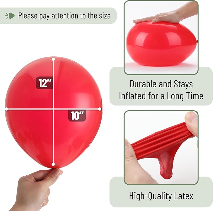 Mr. Pen- Red Confetti Balloons, 12 Inch, 54 Pack | Latex Balloons - Image 3