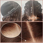 2X6 SKINLIKE HD Lace Closure Wigs Human Hair, Chocolate Brown Lace Front Wig, Body Wave Human Hair Wig Pre-Plucked Bleached Knots 250% Density HD Lace Closure Wigs 24 Inch