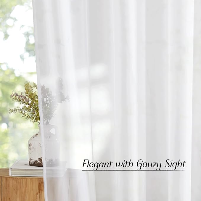 NICETOWN White Sheer 102 inch Curtains - Image 5