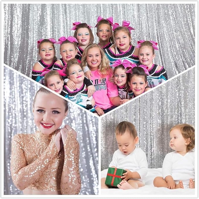 Eternal Beauty Silver 3mm Sequin Backdrop 20x10 Ft - Image 4