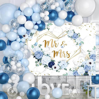 AIBIIN 8x6ft Mr and Mrs Floral Backdrop - Image 5