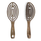 Hair Brush Professional for Women Men Paddle Detangling Brush for Wet Dry Curly Thick Straight Hair Shaping Defining Curls wood round