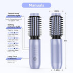 CARESKY® Cordless Curling Iron Brush, 1.5 Inch Mini Travel Hair Curler with 200 Million Negative Ions, Portable Heated Round Straightener Brush Rechargeable for Curl, Touch-Up, De-Frizz, Styling