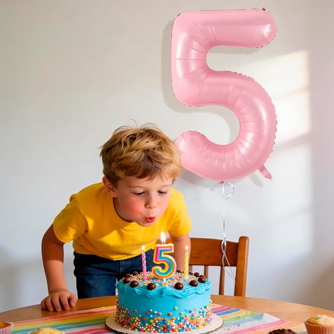 40 Inch Pink Number 5 Balloon Suitable - Image 3