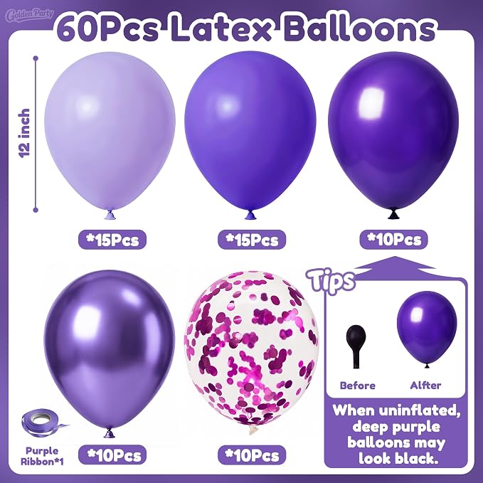 Purple Balloons, Anniversary, Graduation, Wedding Party Decorations - Image 2