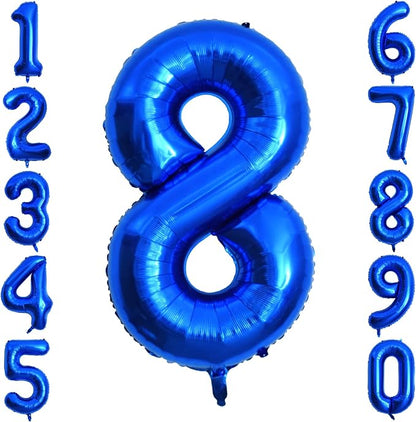 Navy Blue Number 8 Balloon 40 Inch, Shiny Foil Infinity Design Event Decor | by Unknown