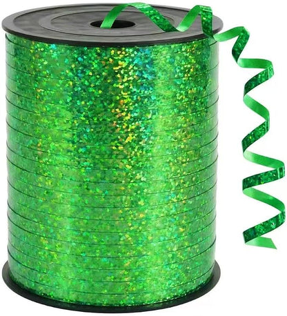 500 Yards Green Curling Crimped Ribbon Green Balloon String Shiny Metallic Roll by Unknown
