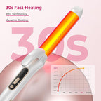 2 in 1 Curler and Straightener Travel Dual Voltage Curling Iron 1.25 Inch Normal Size Hair Curler Ceramic with EU/UK Plug Adapter for Travel Curling Wand Adjustable Temperature and Anti-Tangle