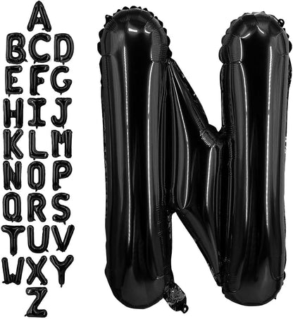 40 Inch Black Letter N Balloons, DIY Phrase Foil Alphabet Letter N Balloons DIY by LHOAVWE