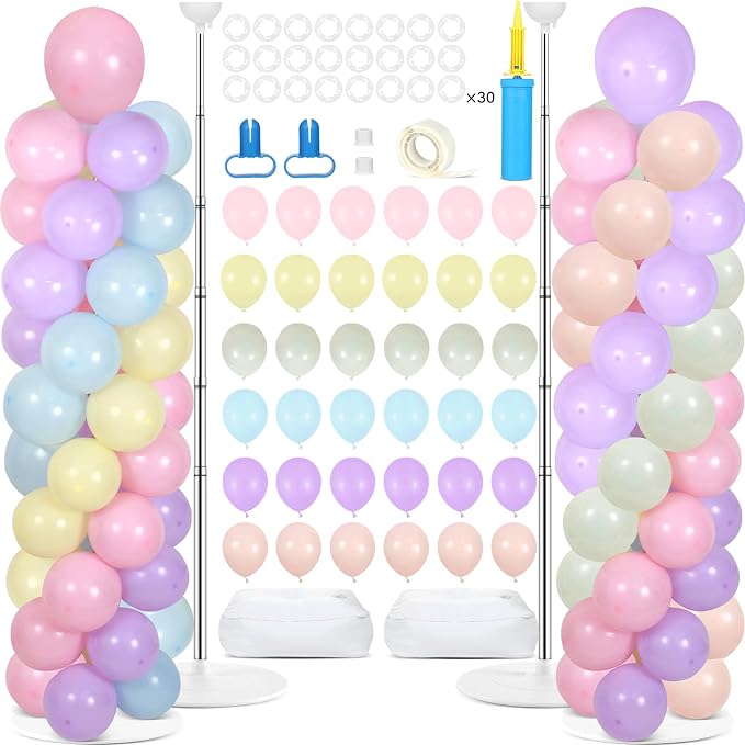 2 Sets Pastel Balloon Column Stand Kit by Naozinebi