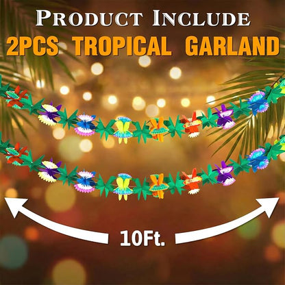 FUTUREPLUSX 2 Pack Tropical Garland Party Decorations, 20ft Summer Banner | - Image 7