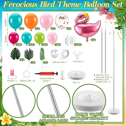 Hungdao 2 Sets Tropical Flamingo Balloon Column Stand Kit 6.5 ft Adjustable - Image 2
