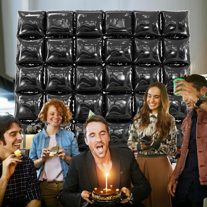 36pcs Black Square Foil Balloons Backdrop Kit - Image 5