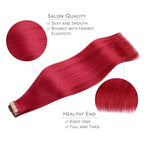 WENNALIFE Tape in Hair Extensions Human Hair, 20pcs 50g 14 inch Red Remy Hair Extensions Straight Human Hair Tape in Extensions Skin Weft Tape Extensions Human Hair