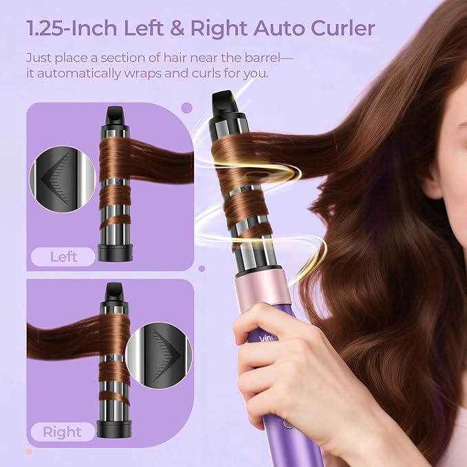 7 in 1 Blow Dryer Brush Set – Hot Air Styler for Fast Drying, Curling, Straightening & Volumizing – Ionic Hair Dryer Brush with 1500W Power – No Heat Damage for All Hair Types – Lilac