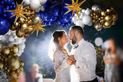 Royal Blue and Gold Balloons Arch Kit - Image 8