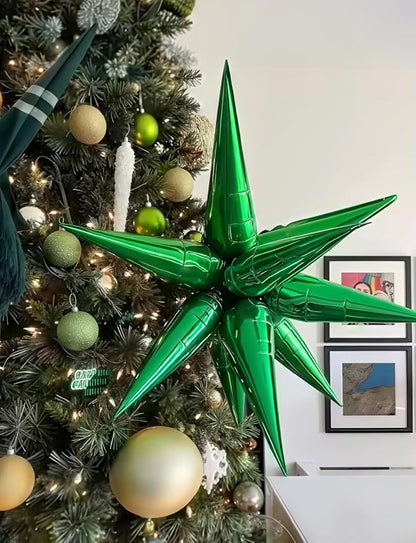 Green Star Balloons, Large Spike Balloons | 22 Inch Green Balloons, One-Piece - Image 5