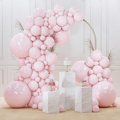 PartyWoo Pale Pink Balloons 140pcs Light Pastel Baby Pink Color | 18 12 10 5 by PartyWoo