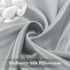 Adubor 100% Silk Pillowcase - Mulberry Silk Pillow Cases, 23 Momme 6A Grade Fibers, Silk Pillow Case for Hair and Skin Health, with Hidden Zipper (Standard 20''×26'', Dark Gray, 1PC)