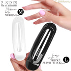 RC ROCHE 6 Pcs Flat Claw Hair Clips for Women Alligator French Barrette Long Thick Hair Duckbill Curved No Slip Grip Lay Flat Side Slide Firm Classic Styling, Large Black & White