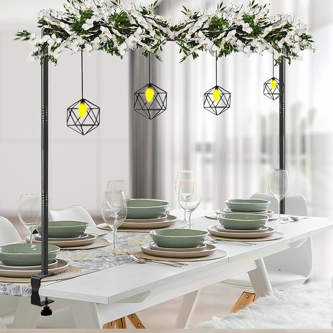 Over The Table Rod Stand with Clamps Black Table Balloon Arch Banner Frame | by ParseBio