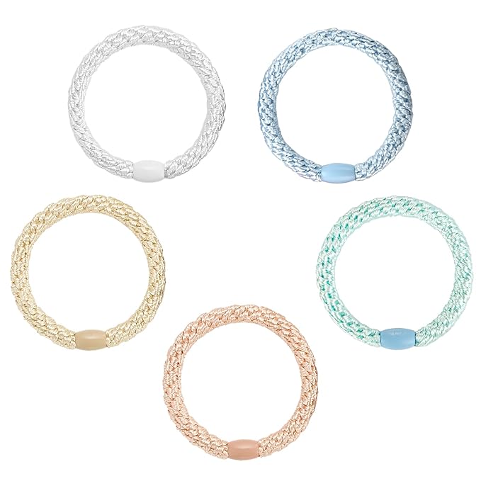Hair Ties for Thick Hair, Funtopia 30 Pcs Ponytail Holders Elastics Hair Bands, No Damage No Crease Hair Elastics for Women Girls Teens